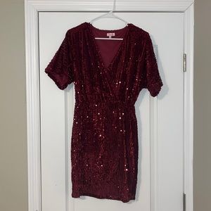 Pink Lily maroon sparkle dress